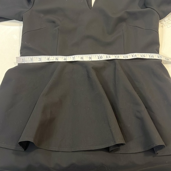 NWT Mina Audin,Defining Couture Craftsmanship,Black Peplum Power Dress,Size 40/8 - Picture 14 of 16